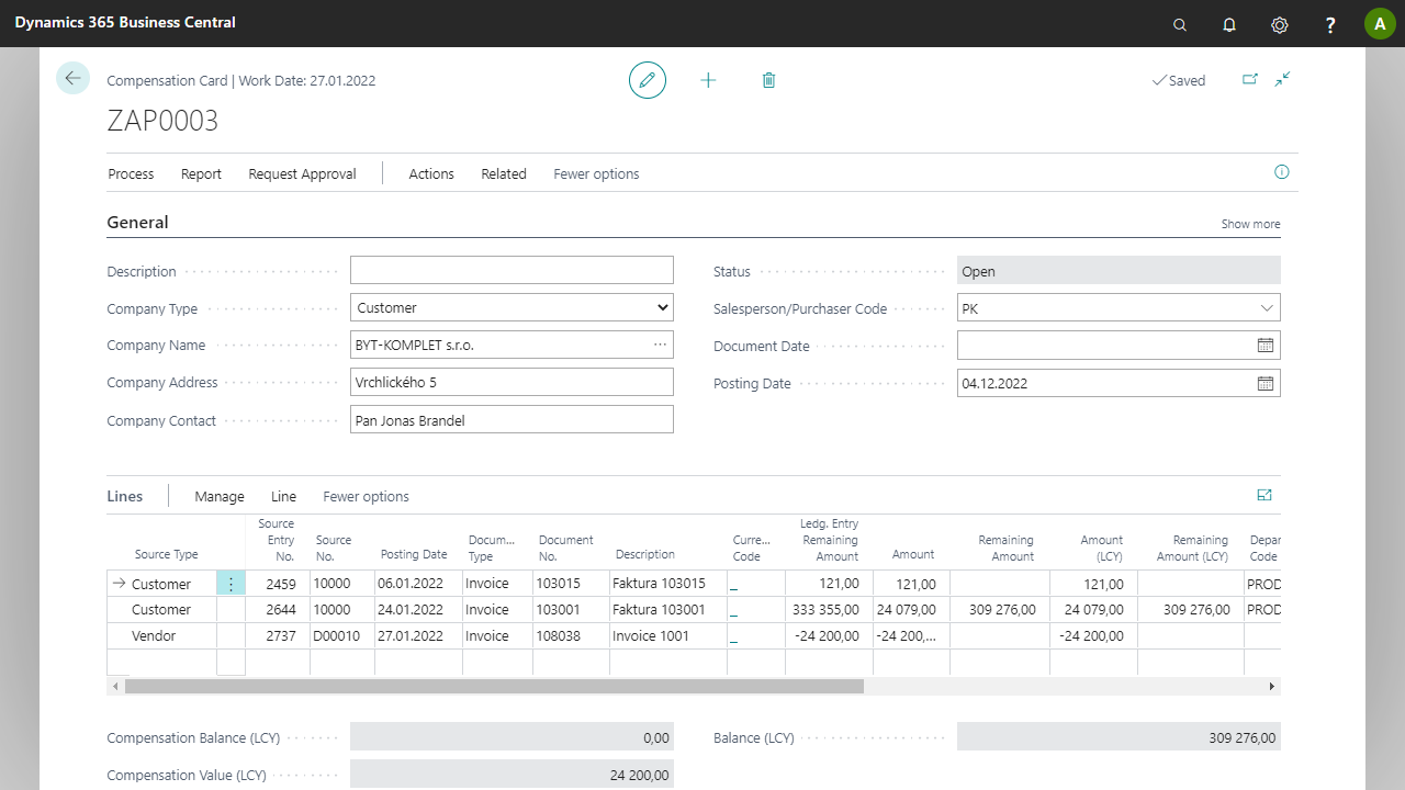 Compensation Card page Compensation Card page