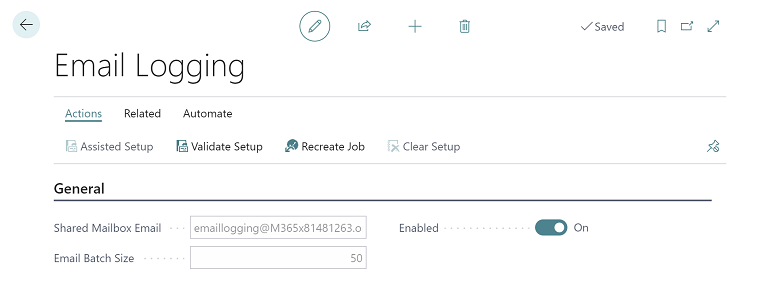 Shows new email logging page. Shows new email logging page.