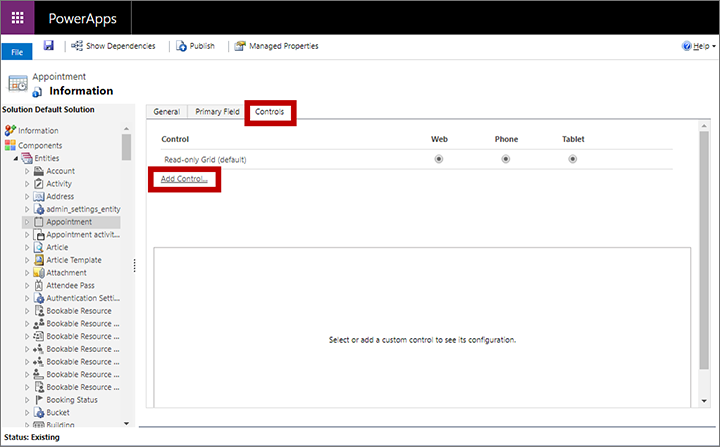 Add a control Add a control.