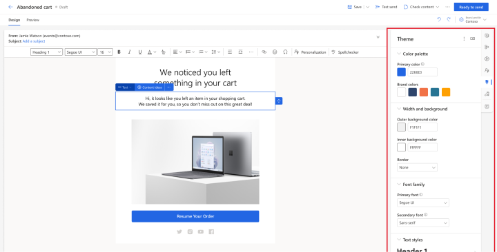 The Designer > Styles tab The Designer > Styles tab.