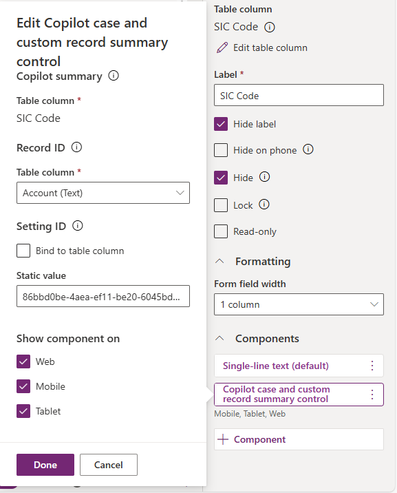 Screenshot for Microsoft Power Apps components.