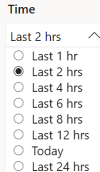 Screenshot of the Time filter on real-time analytics.