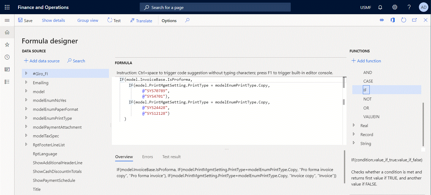 ER formula editor gif showing selecting lines and changing the indentation.