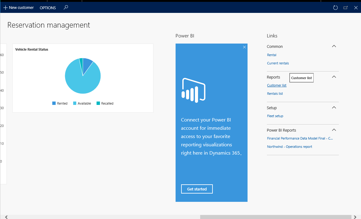 Screenshot of Fleet workspace customer list menu item.