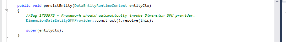 Overriding the persistEntity method.