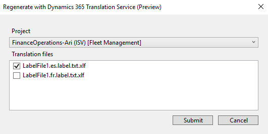 Screenshot of Regenerate with DTS dialog box.