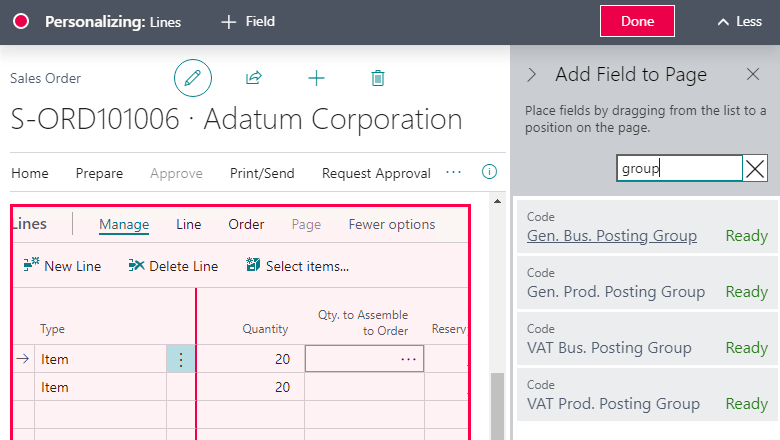 Posting groups Posting groups