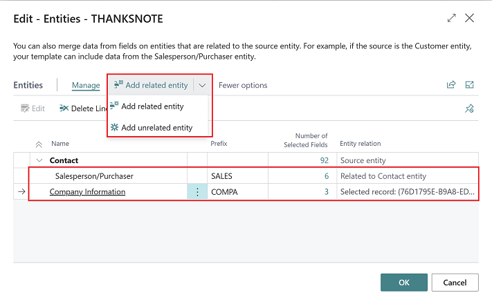 Shows new Add unrelated entity action and list related and unrelated entities. Shows new Add unrelated entity action and list related and unrelated entities.