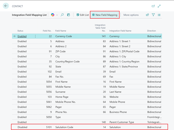 Shows new field mapping action on integration field mappings page. Shows new field mapping action on Integration Field Mappings page.