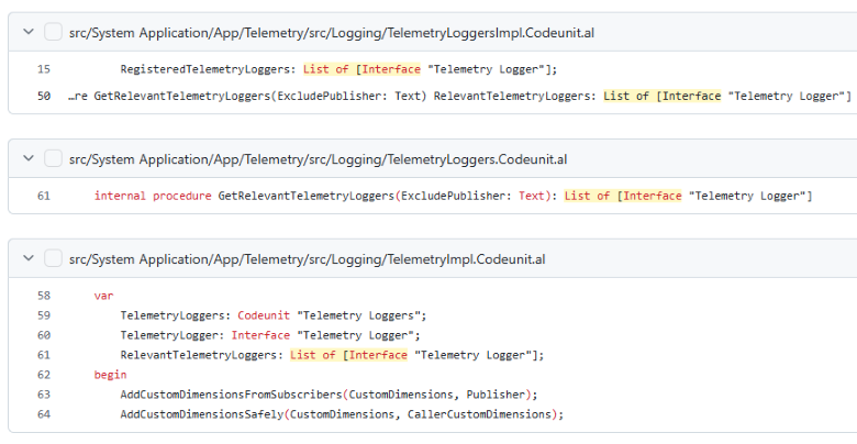 Examples from the System App of creating lists of interfaces Examples from the System App of creating lists of interfaces