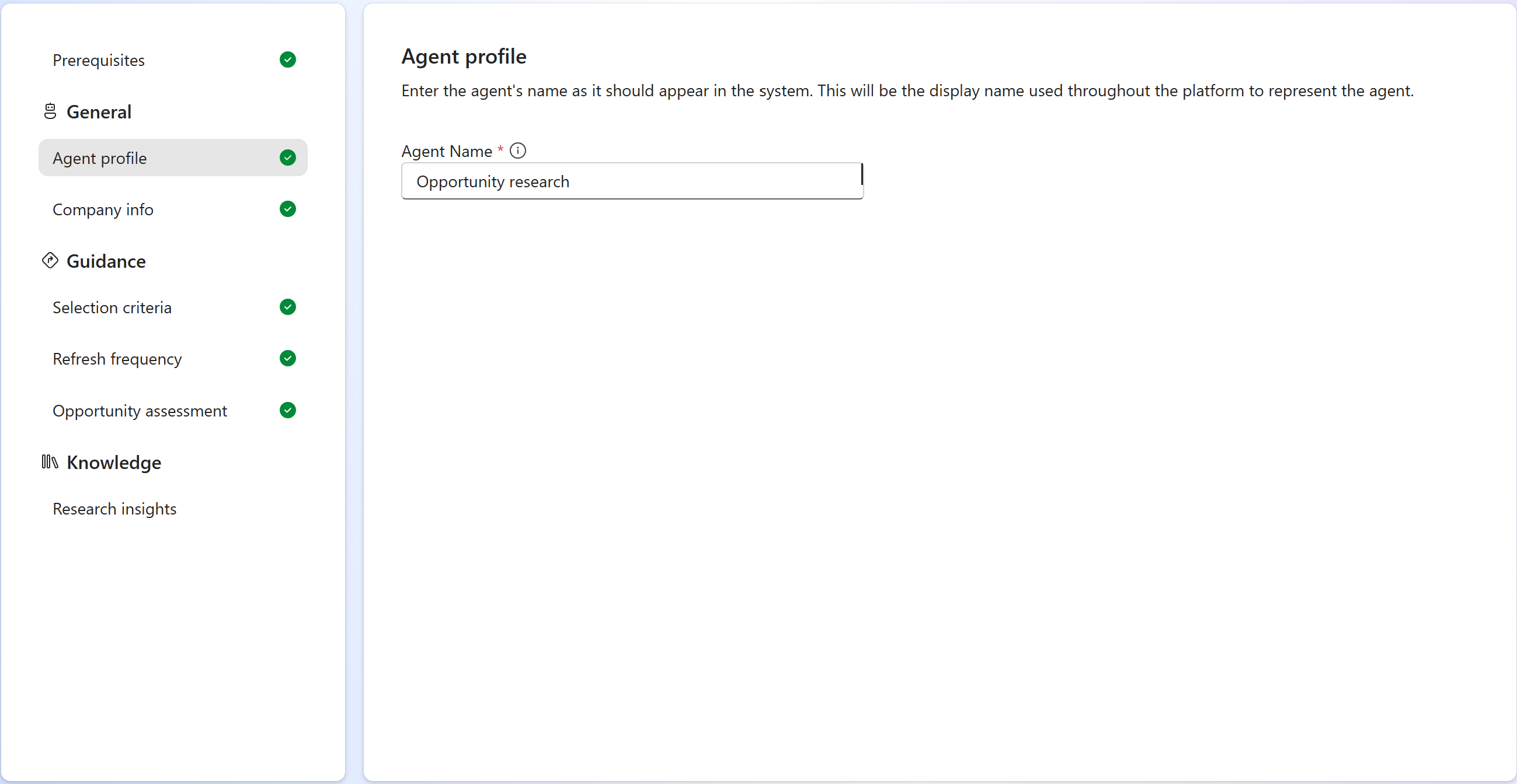 Screenshot of the Sales Close Agent - Research settings page.
