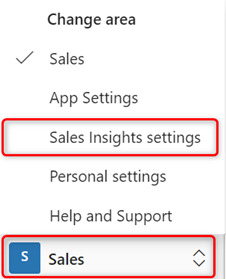 Select Sales Insights settings Select Sales Insights settings