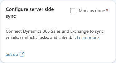 Screenshot of selecting set up in the configure server side sync section.