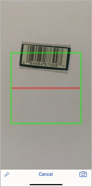 Scanning an asset bar code Scanning an asset bar code.