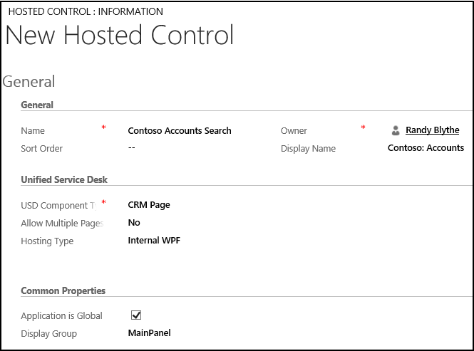 Create a hosted control for displaying accounts Create a hosted control for displaying accounts.