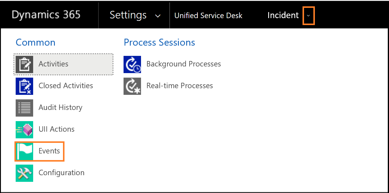 View events for the Incident hosted control View events for the Incident hosted control.