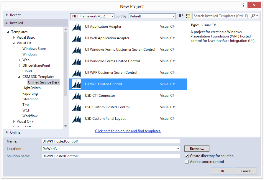 Create a UII WPF hosted control Create a UII WPF hosted control.