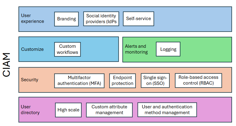 Diagram of CIAM features and options.