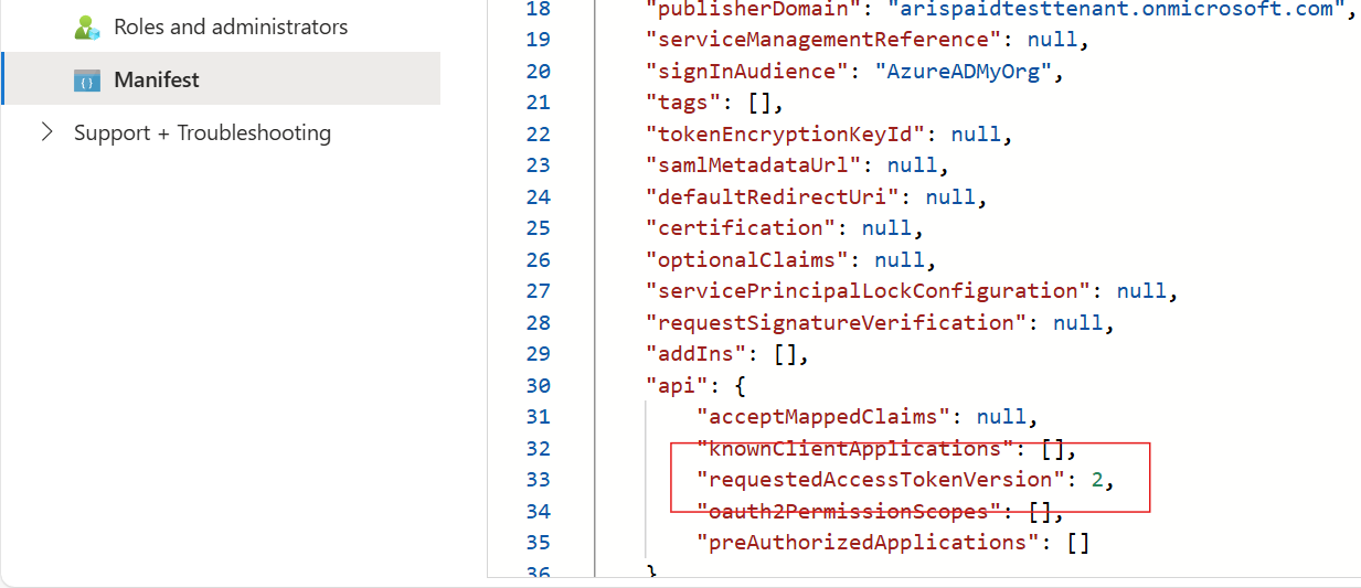 Screenshot of update token version experience.