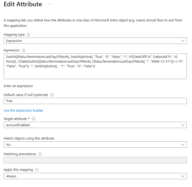 A screenshot of the Edit Attribute fields.