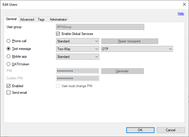 Screenshot of End Users