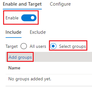 Screenshot that shows how to turn on CBA.
