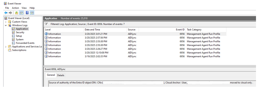 Screenshot of event ID 6956.