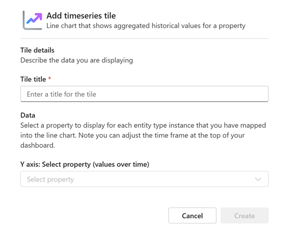 Screenshot of configuring a time series tile.