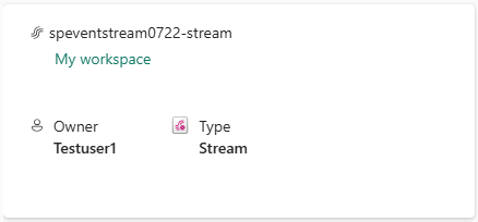 Screenshot that shows the Stream metadata in the Stream detail view page.