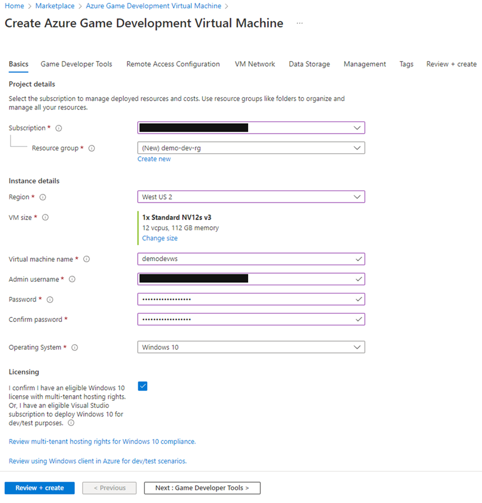Game Dev VM creation part 1