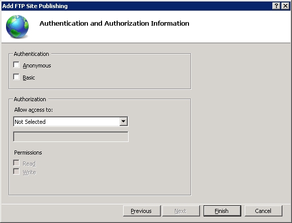 Screenshot of the Add F T P Publishing dialog box.