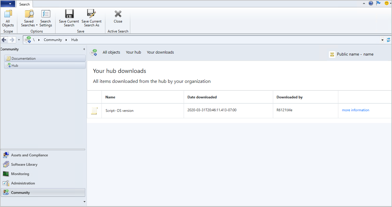 All items downloaded from the Community hub