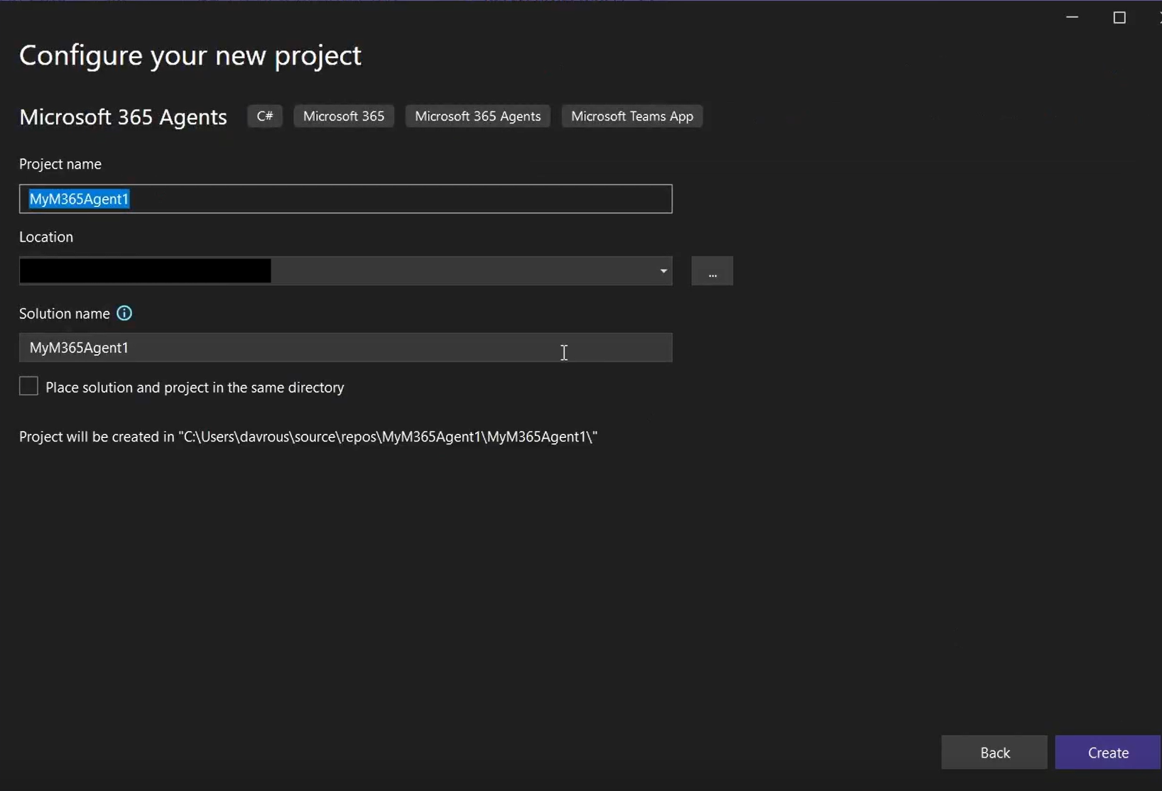 Configure your new project