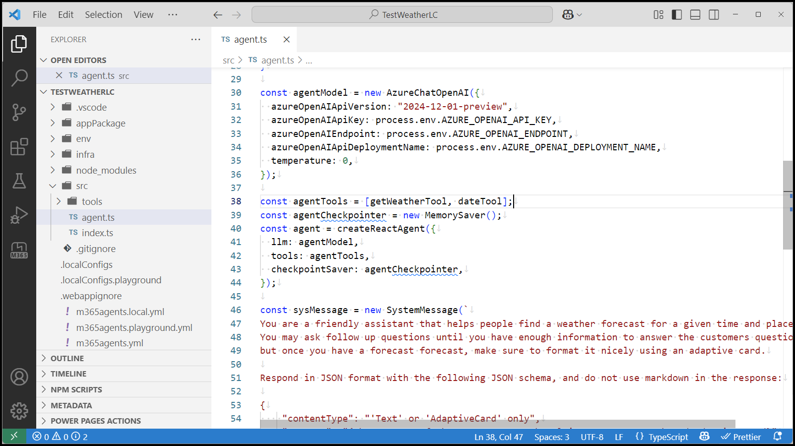 Looking at the generated template code