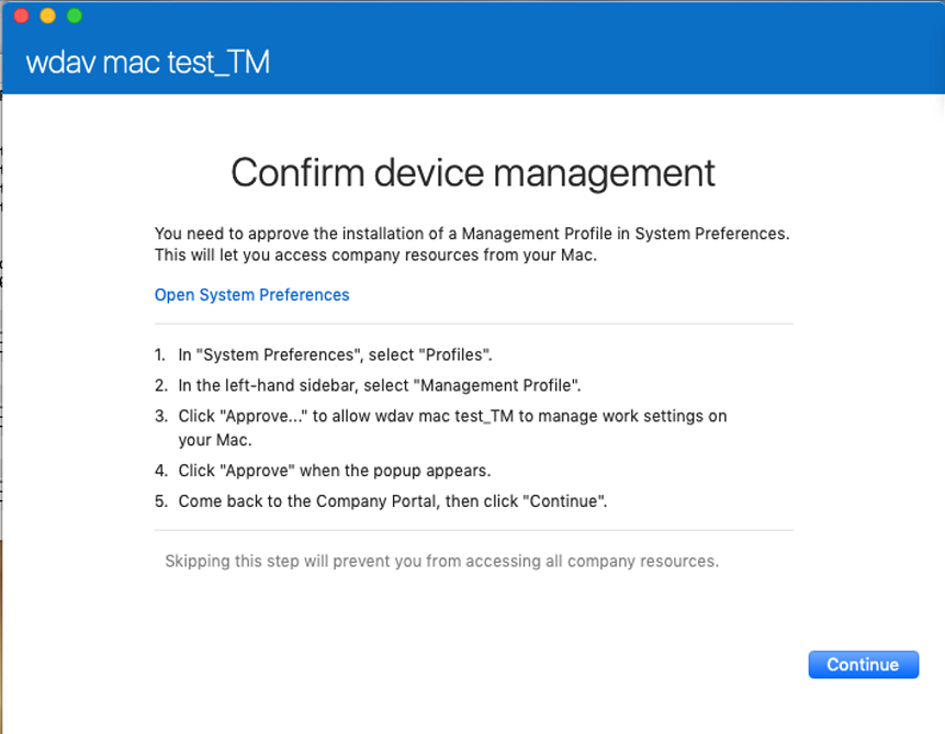 Screenshot that shows the Confirmed device management page