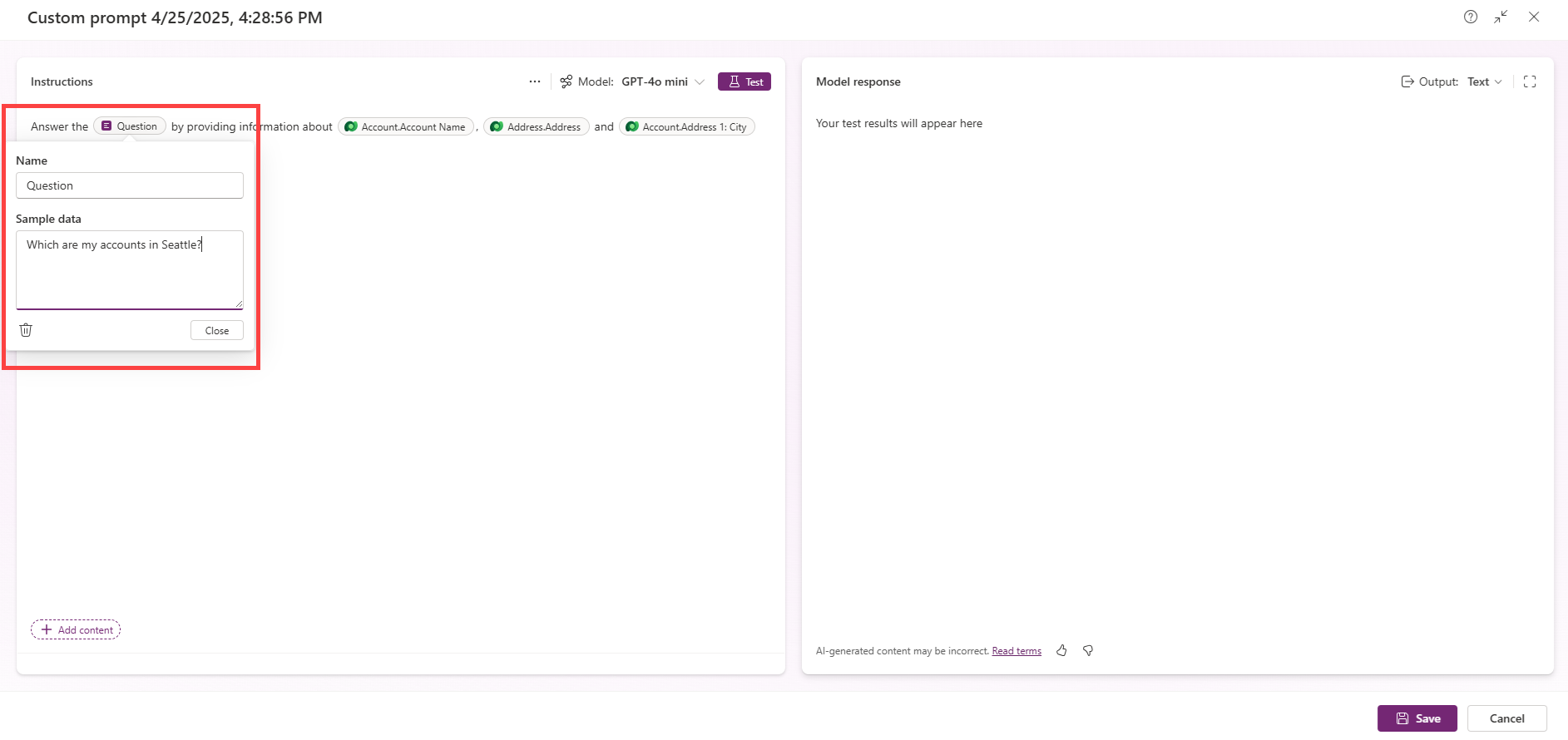 Screenshot of how to use the input to filter knowledge