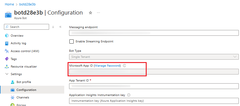 Screenshot shows how to add Microsoft App ID to create client secret.