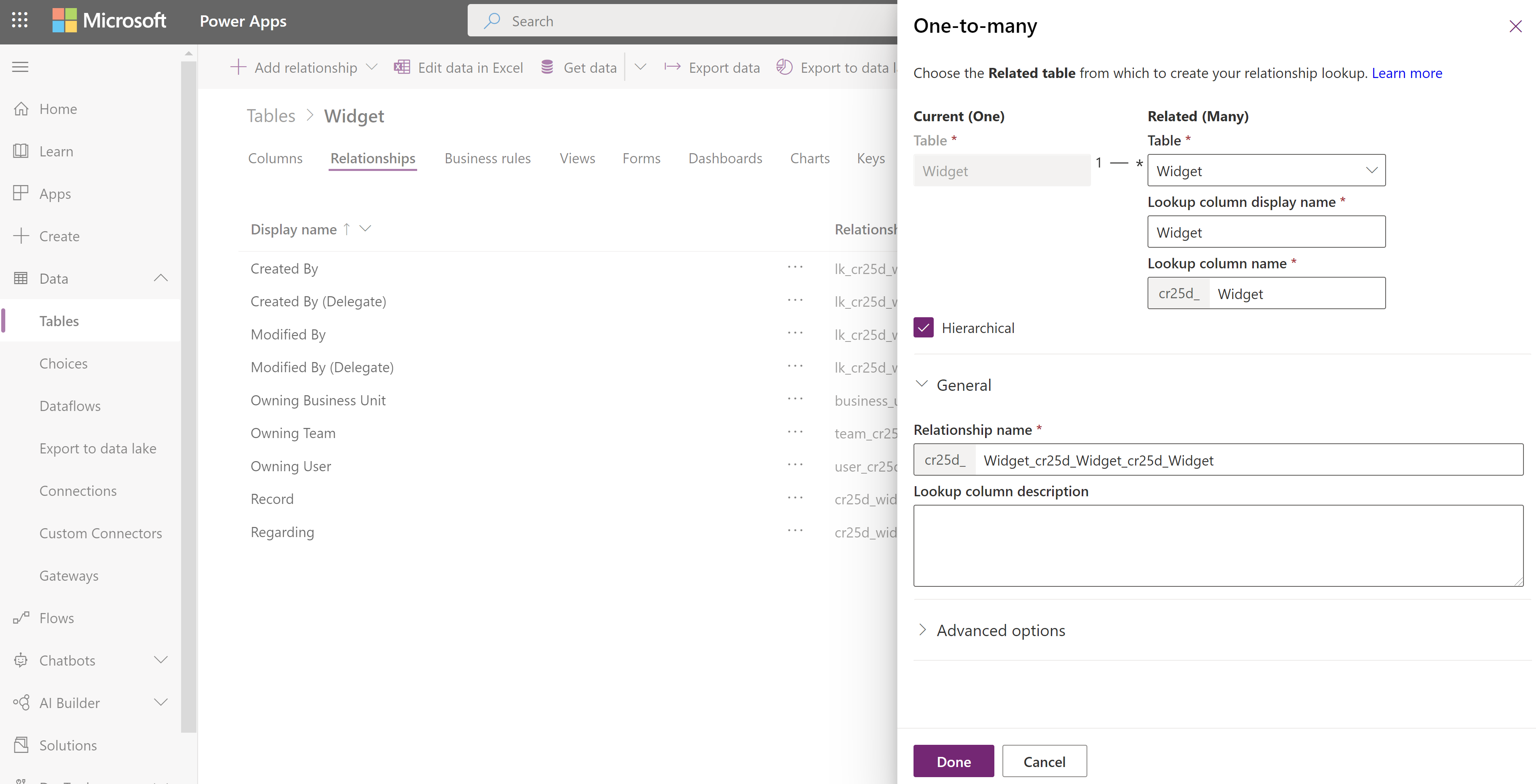 Widget relationship definition Widget relationship definition.