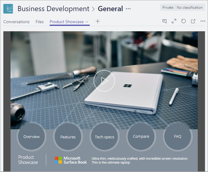 App shows up in channel App shows up in channel.