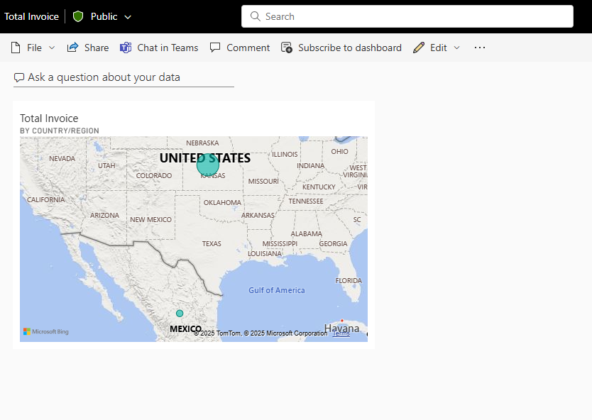 Screenshot of a dashboard with one tile.