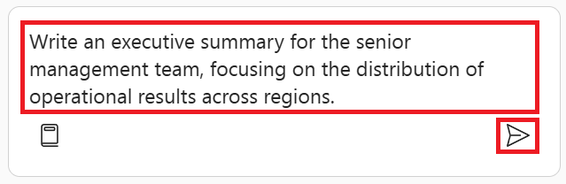 Screenshot of the Copilot text input and requesting a summary.