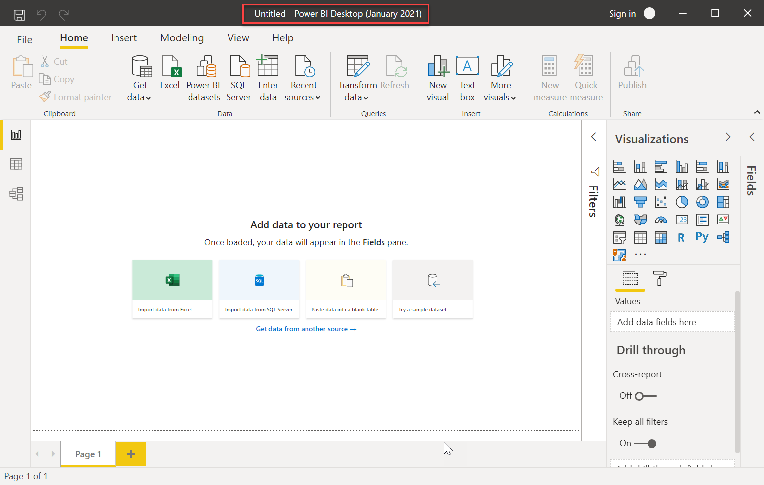 Screenshot of Power BI Desktop September 2025.