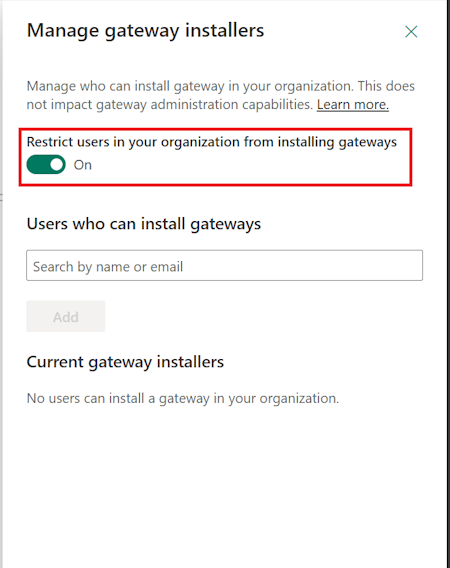 Manage gateway installers users. Manage gateway installers users.