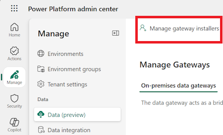 Manage gateway installers. Manage gateway installers.