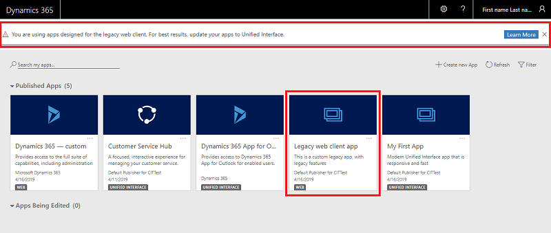 Message: using apps for legacy web client Message: using apps for legacy web client.