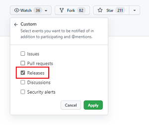 Screenshot showing how to check only to watch new releases.