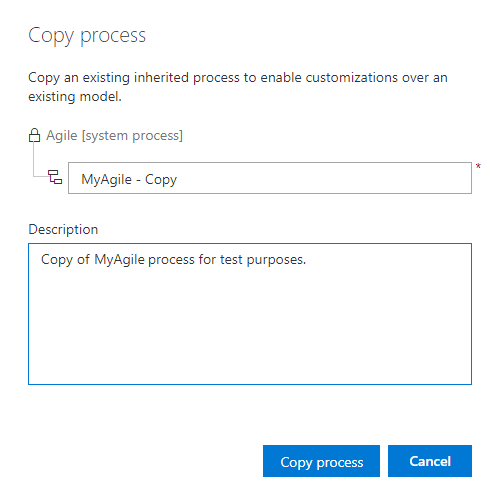 Screenshot of the Copy process dialog.