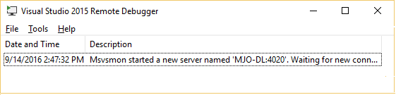 RemoteDebuggerWindow RemoteDebuggerWindow
