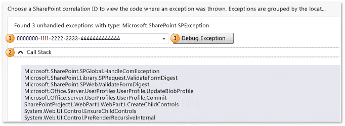 SharePointUnhandledExceptions_IntelliTrace IntelliTrace log - SharePoint unhandled exceptions