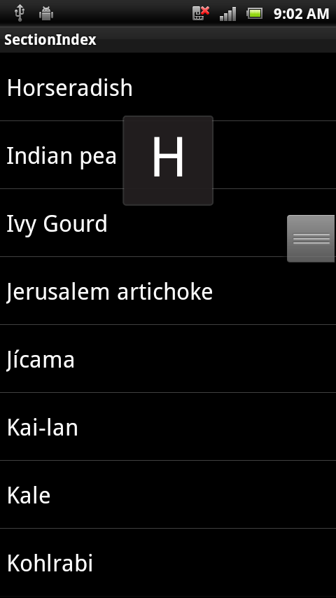 Screenshot of H appearing above section that starts with H